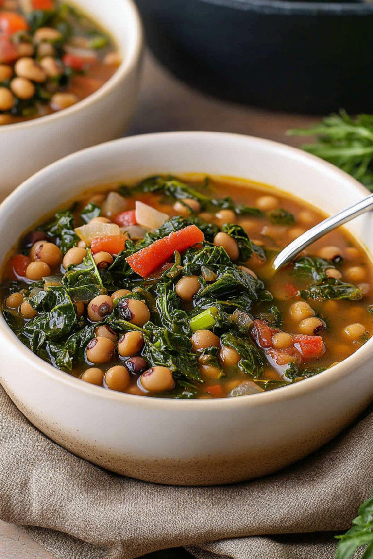 black eyed peas and greens