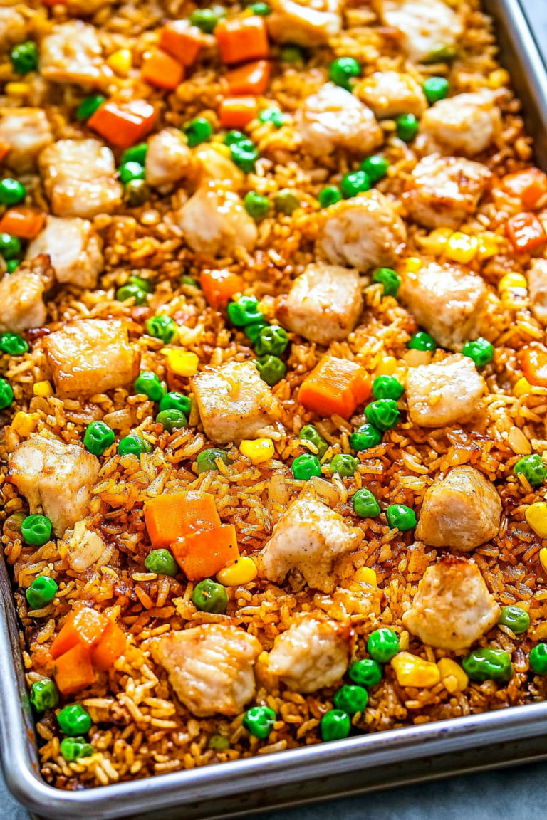 sheet pan chicken fried rice